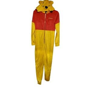 Disney Winnie the Pooh Women’s Adult S One-Piece Pajamas Costume Hooded